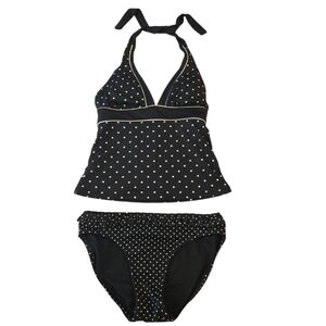 2 for $10 Joe Fresh Black Polka Dot Halter Bikini Set Small